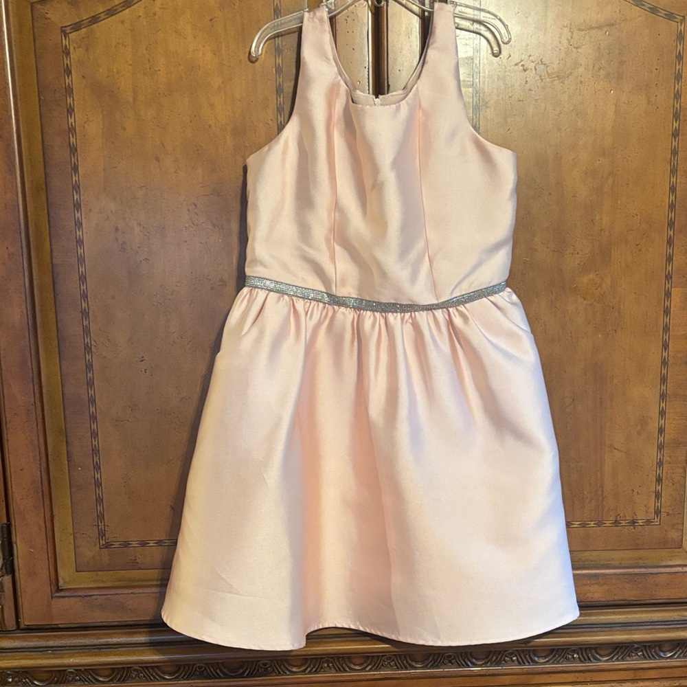 Ally B Blush Pink Formal Kids Dress with Silver Belt